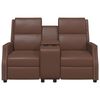vidaXL Fauteuil inclinable et porte-gobelet 2 places Marron Similicuir