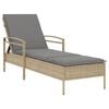 vidaXL Chaise longue avec coussin beige 63x200x81 cm r&eacute;sine tress&eacute;e