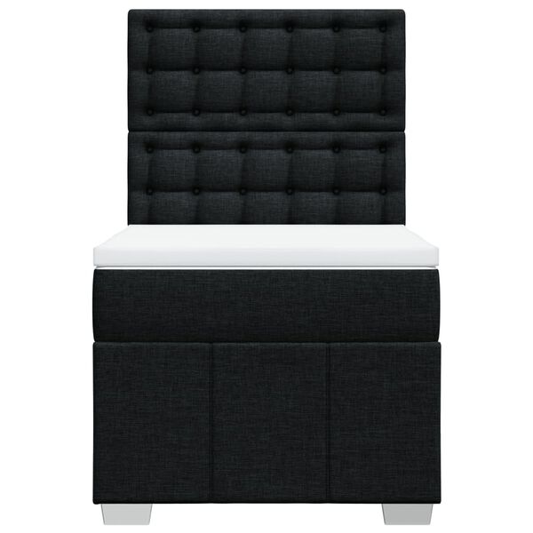 vidaXL Sommier à lattes de lit et matelas Noir 80x200 cm Tissu