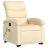 vidaXL Fauteuil inclinable de massage Crème Tissu