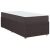 vidaXL Cadre de lit avec matelas Marron fonc&eacute; 90 x 190 cm tissu