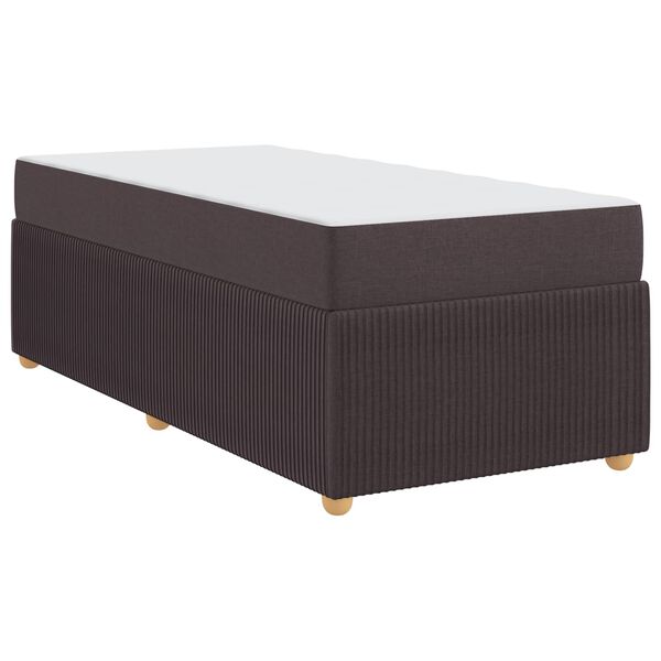 vidaXL Cadre de lit avec matelas Marron fonc&eacute; 90 x 190 cm tissu