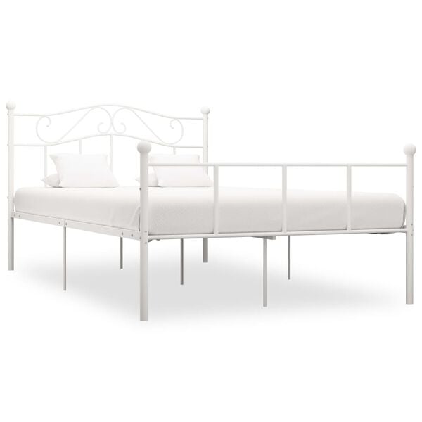 vidaXL Cadre de lit sans matelas blanc métal 120x200 cm