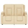 vidaXL Fauteuil de massage inclinable et porte-gobelets 2 places crème