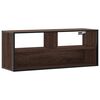 vidaXL Meuble TV ch&ecirc;ne marron 100x31x39,5cm bois d'ing&eacute;nierie et m&eacute;tal