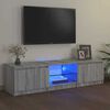 vidaXL Meuble TV avec lumi&egrave;res LED Sonoma gris 140x40x36 cm