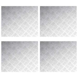 vidaXL Nez de marche Rectangulaire 4 pcs Argent&eacute; 60 x 50 cm Aluminium