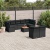 vidaXL Salon de jardin 10 pcs avec coussins noir r&eacute;sine tress&eacute;e