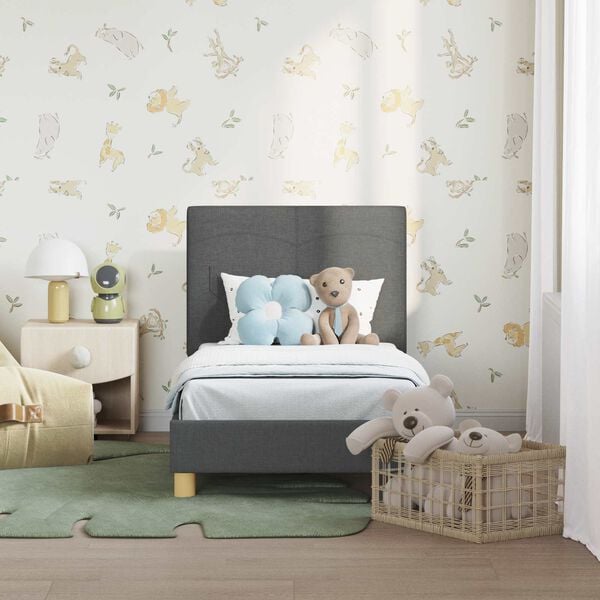 vidaXL Cadre de lit pour tout-petit avec tête de lit Gris foncé