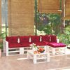 vidaXL Salon palette de jardin 6 pcs avec coussins bois de pin