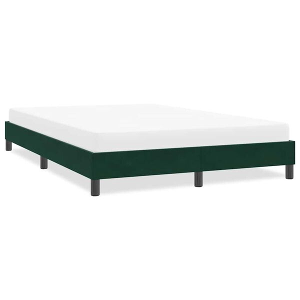 vidaXL Cadre de lit sans matelas vert fonc&eacute; 140x220 cm velours