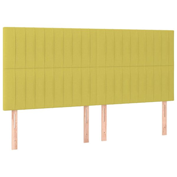vidaXL T&ecirc;te de lit &agrave; LED Vert 200x5x118/128 cm Tissu