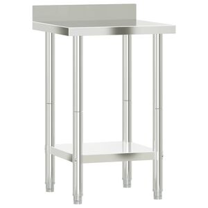 vidaXL Table de travail de cuisine avec dosseret 55x55x93 cm inox