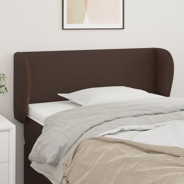 vidaXL T&ecirc;te de lit avec oreilles Marron 83x23x78/88 cm Similicuir