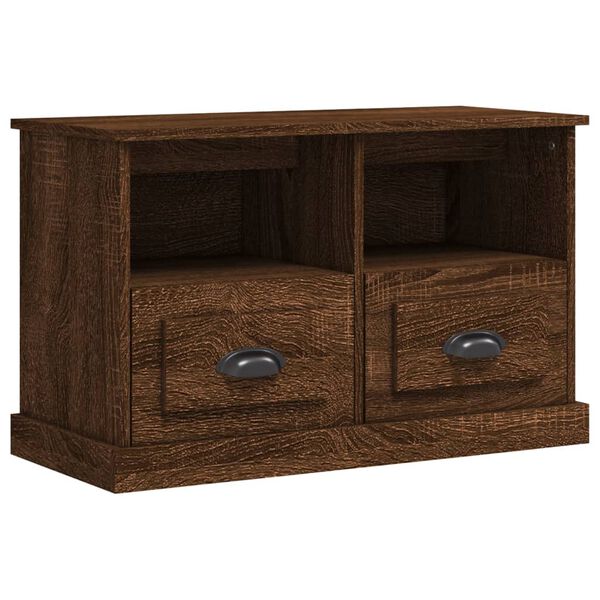 vidaXL Meuble TV ch&ecirc;ne marron 80x35x50 cm bois d'ing&eacute;nierie