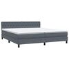 vidaXL Sommier &agrave; lattes de lit et matelas gris fonc&eacute; 180x220cm velours