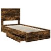 vidaXL Lit de Rangement Ch&ecirc;ne fum&eacute; 75 x 190 cm Bois d'ing&eacute;nierie