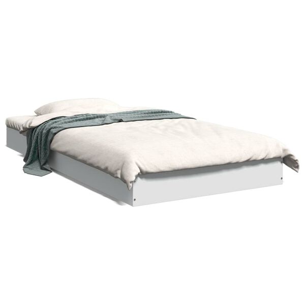 vidaXL Cadre de lit sans matelas blanc 100x200 cm bois d'ing&eacute;nierie