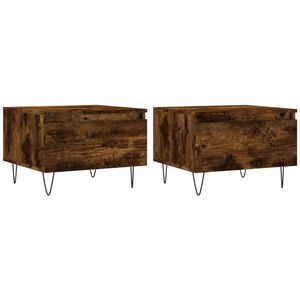 vidaXL Tables basses 2 pcs ch&ecirc;ne fum&eacute; 50x46x35 cm bois d'ing&eacute;nierie