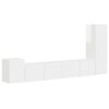 vidaXL Ensemble meuble TV 3 pc Blanc brillant Bois d'ing&eacute;nierie