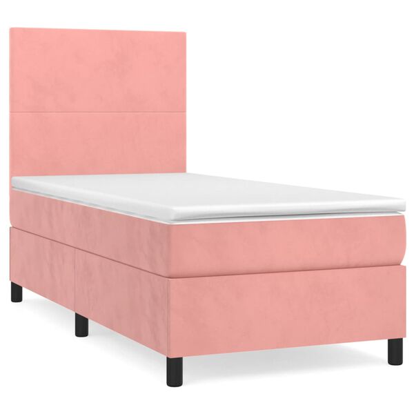 vidaXL Sommier &agrave; lattes de lit et matelas Rose 80x200 cm Velours