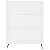 vidaXL Buffet haut Blanc 69,5x34x180 cm Bois d'ing&eacute;nierie