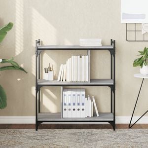 vidaXL Biblioth&egrave;que 3 niveaux sonoma gris 76x32x88cm bois d'ing&eacute;nierie