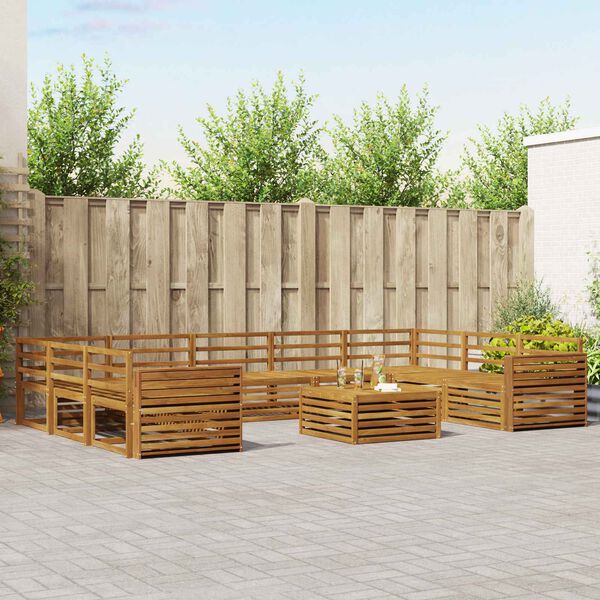vidaXL Ensembles de canap&eacute;s 10 pcs Naturel Bois d'Acacia Massif