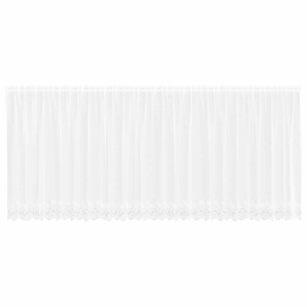 vidaXL Rideau en Dentelle Floral Blanc 180 x 600 cm Polyester