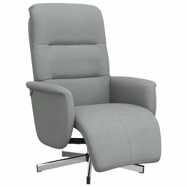 vidaXL Fauteuil inclinable avec repose-pieds gris clair tissu