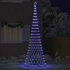 vidaXL Arbre de No&euml;l LED avec 455 LED avec support Bleu 184,5 cm M&eacute;tal