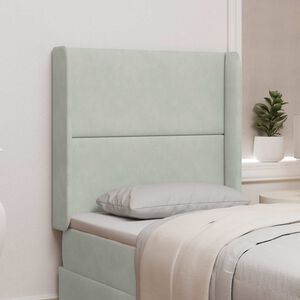 vidaXL Oreille de t&ecirc;te de lit Gris clair 80 x 16 x 4 cm Velours