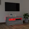 vidaXL Meuble TV avec lumi&egrave;res LED Sonoma gris 90x35x40 cm