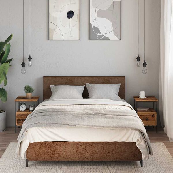 vidaXL Tables de chevet 2 pcs vieux bois 34x36x50 cm bois d'ing&eacute;nierie