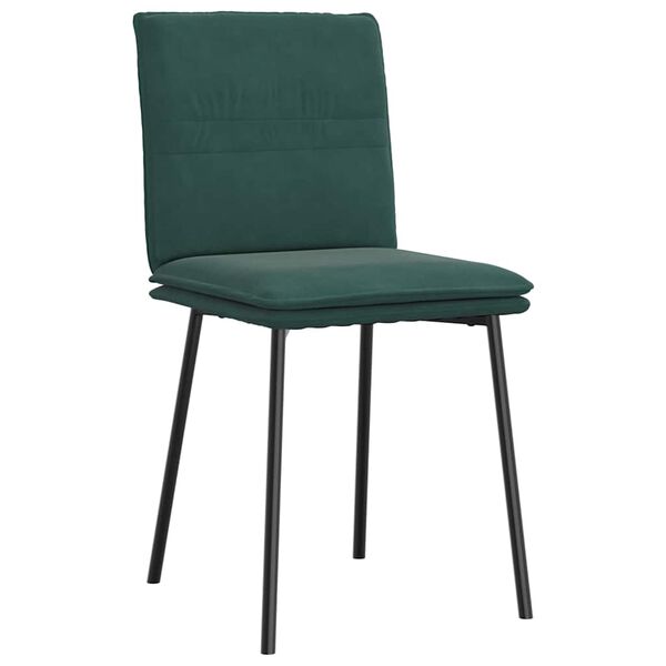vidaXL Chaises &agrave; manger lot de 2 Vert fonc&eacute; Velours