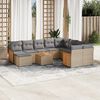 vidaXL Salon de jardin 11 pcs avec coussins beige r&eacute;sine tress&eacute;e