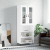 vidaXL Buffet haut Blanc 69,5x34x180 cm Bois d'ing&eacute;nierie