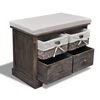 vidaXL Banc de rangement Marron 62x33x42 cm Bois de paulownia