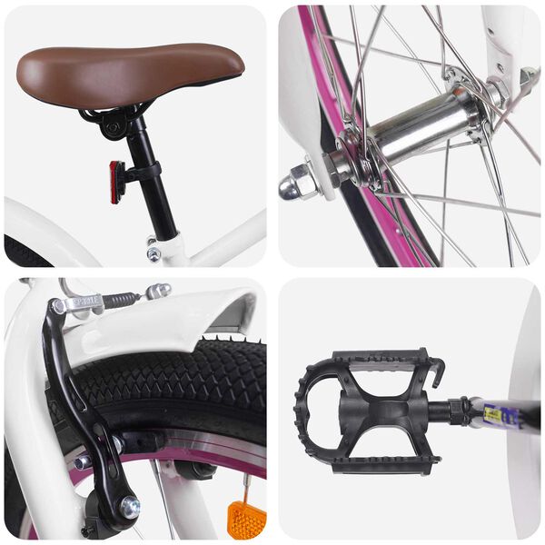 vidaXL V&eacute;lo pour Enfants 18 Pouces pour les 5-7 ans Blanc