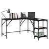 vidaXL Bureau Ch&ecirc;ne noir 139 x 139 x 75 cm Bois d'ing&eacute;nierie
