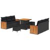 vidaXL Ensemble de canap&eacute; de jardin 11 pc 8-Nombre de places Noir