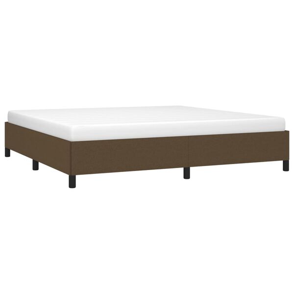 vidaXL Cadre de lit sans matelas marron fonc&eacute; 200x200 cm tissu