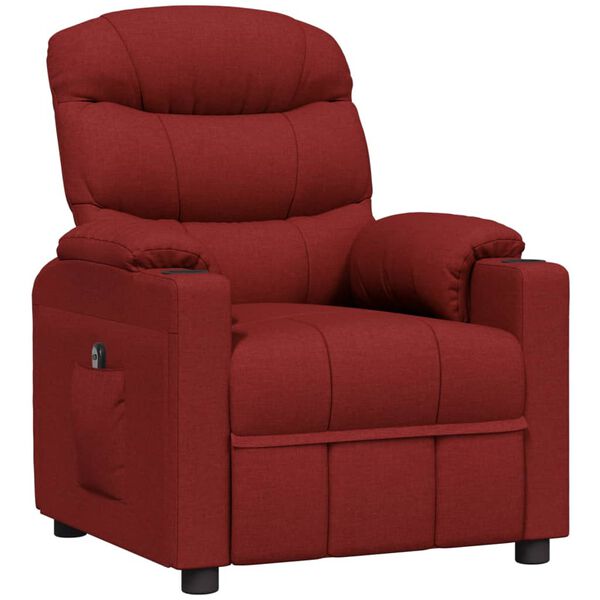 vidaXL Fauteuil inclinable &eacute;lectrique Rouge bordeaux Tissu