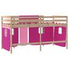 vidaXL Lit mezzanine enfants avec rideaux sans matelas rose 90x200cm