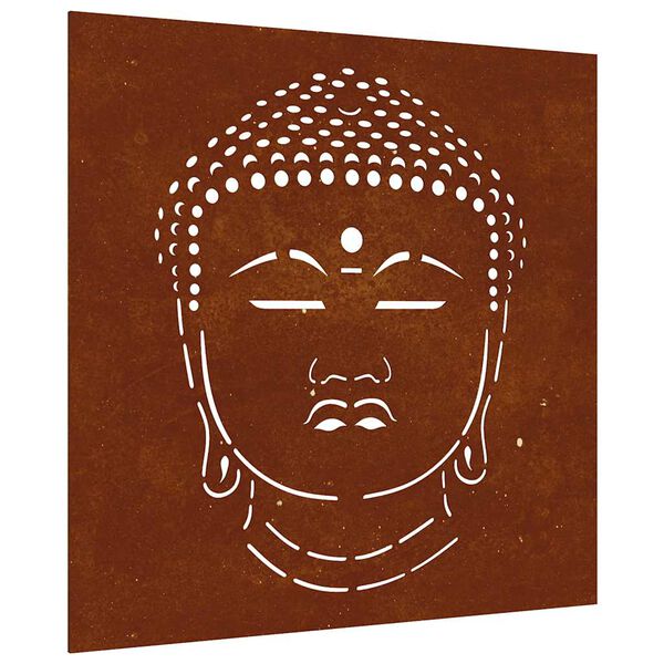 vidaXL D&eacute;coration murale jardin 55x55 cm motif de t&ecirc;te de bouddha