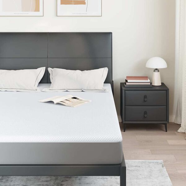 vidaXL Surmatelas Blanc 160 x 200 cm Tissu Jacquard