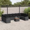 vidaXL Ensemble de canapé de jardin 11 pcs Noir