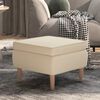 vidaXL Tabouret avec pieds en bois Crème Tissu
