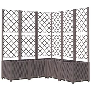 vidaXL Jardini&egrave;re avec treillis Marron 120x120x136 cm PP