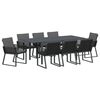vidaXL Ensemble de salle &agrave; manger pour jardin 9 pcs Noir polyrotin